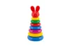 A colorful stacking toy with a bunny head on top, set against a white background. Podgląd zdjęcia produktu