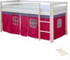 Homestyle4u Poschodová posteľ 90x200 s roštom, závesom v Náhľad obrázku produktu 11