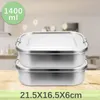 SWANEW 2X1400ml Brotdose ohne Plastik BPA frei brotdose Produktbild-Vorschau 2