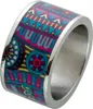 Ring Edelstahl lackiertem Pop Art Aufdruck Toyo Yamamoto 17 Produktbild-Vorschau 1