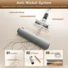 Diagram illustrating the anti-winding system of a wet dry vacuum cleaner, showing how it captures and vacuums hair. Produktbild-Vorschau