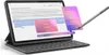 A tablet with a keyboard and stylus, displaying text and interactive menus. Produktbild-Vorschau