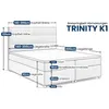 A diagram illustrating the dimensions of a boxspring bed. Produktbild-Vorschau