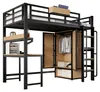 Stapelbed 90 x 200 cm, kinderbed met bureau, kledingkast, Productafbeelding-voorbeeld 9