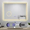 AICA LED Badspiegel 80x60cm mit Uhr Bluetooth Beschlagfrei Produktbild-Vorschau 2