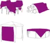 Collage of four images showing different uses of a purple tarp or cover. Podgląd zdjęcia produktu
