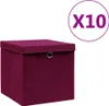vidaXL Úložné boxy s víkem 10 ks 28x28x28 cm tmavě červené Náhled obrázku produktu 6