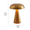 LED Akku Pilz-Tischleuchte Roségold Metall Dimmbar Kabellos Produktbild-Vorschau 7