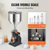 A product image showcasing a manual liquid filling machine with accompanying text and smaller product images. Voir les images du produit