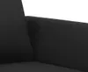 A close-up view of a black leather sofa armrest and cushion. Produktbild-Vorschau