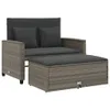 Gartensofa 2-Sitzer mit Kissen Grau Poly Rattan Produktbild-Vorschau 1