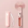 A pink handheld fan is shown, both folded and open. Anteprima dell’immagine prodotto
