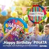 Pinata Happy Birthday Ø44x9cm Papier bunt zum Aufhängen und Produktbild-Vorschau 3