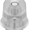 A close-up studio shot of a clear plastic valve component. Produktbild-Vorschau
