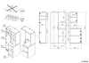 Diagrams and illustrations of a cabinet set, including assembly instructions and weight limits. Produktbild-Vorschau