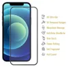 A screen protector for an iPhone is shown next to a graphic listing its features. Produktbild-Vorschau