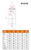 A diagram of work pants with a size chart below. Produktbild-Vorschau
