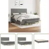 The Living Store Boxspringbett mit Matratze Dunkelgrau Produktbild-Vorschau 1