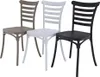 Three chairs of different colors (gray, white, and black) are shown side-by-side against a white background. Náhľad obrázku produktu