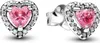 Pandora Sublime cœur rose Boucles d'oreilles 298427C02 Voir les images du produit 1