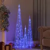 The Living Store LED-Leuchtkegel-Set Acryl Deko Blau Produktbild-Vorschau 1