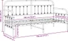 vidaXL Struttura letto da giorno nera 75 x 190 cm Acciaio Anteprima dell’immagine prodotto 8