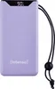 A purple power bank with a digital display showing 90% charge and a black lanyard attached. Voir les images du produit