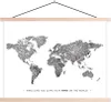MuchoWow® Textilposter Weltkarte - Schwarz - Fingerabdruck Produktbild-Vorschau 1