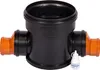 A black and orange sewage pipe fitting with a small bottle of lubricant. Produktbild-Vorschau