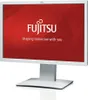 A Fujitsu monitor is displayed on a white background. The screen shows the Fujitsu logo and slogan. Produktbild-Vorschau