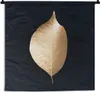 MuchoWow® Wandteppich Wandbehang Blätter - Gold - Schwarz - Produktbild-Vorschau 1