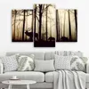Triptychon auf leinwand waldtiere 120x80 cm Feeby braun Produktbild-Vorschau 2