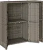 vidaXL Skriňa s policou Sivá 100 x 36 x 102 cm Ratan Náhľad obrázku produktu 3