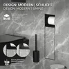 A modern bathroom setting with a black toilet and a black toilet brush holder with a toilet paper roll. Podgląd zdjęcia produktu