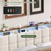 Letto imbottito 140x200 cm con vano contenitore idraulico, Anteprima dell’immagine prodotto 4