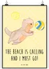 Mr. & Mrs. Panda Bild Sommer Meer Strand DIN A4 - Gelb Produktbild-Vorschau 1