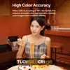 A woman is eating noodles in a restaurant setting, with text overlay highlighting product features. Produktbild-Vorschau
