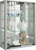 Udina Vitrinenschrank wandhängend mit Spiegel 2 Glastüren Produktbild-Vorschau 1