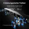 A diagram showing the internal components of a soundbar, with text highlighting its features. Produktbild-Vorschau