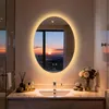 WISFOR Oval LED Badezimmerspiegel 50x70 cm Wandspiegel mit Produktbild-Vorschau 4