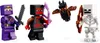Four LEGO Minecraft figures and accessories on a white background. Produktbild-Vorschau
