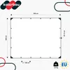A diagram showing the dimensions and features of a protective tarp. Náhled obrázku produktu