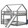 OKWISH Lit Superposé 140x200 cm, Lit Cabane avec Toboggan Voir les images du produit 6