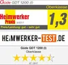 A review or rating graphic for a Güde GDT 1200 (1) product, showing its rating and test results. Produktbild-Vorschau