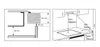 Diagrams showing installation and clearance measurements for a kitchen appliance. Produktbild-Vorschau