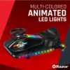 A black Razor Crazy Cart Shift Lightshow Lithium with multi-colored LED lights. Produktbild-Vorschau
