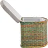 KRINES HOME Rattan Wäschekorb Wäschetruhe Sitz gepolstert Produktbild-Vorschau 2