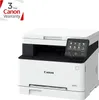 A white Canon i-SENSYS MF 651 Cw printer is shown against a white background. A "3 Year Canon Warranty" graphic is in the top left corner. Produktbild-Vorschau