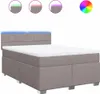 vidaXL Boxspringbett mit Matratze Taupe 160x200 cm Stoff Produktbild-Vorschau 1