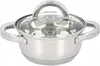 A stainless steel pot with a glass lid is shown against a white background. Náhled obrázku produktu